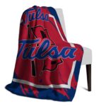 tulsa golden hurricane splatter effect blue blanket best selling