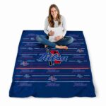 tulsa golden hurricane striped pattern blue blanket high quality