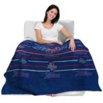 tulsa golden hurricane striped pattern blue blanket latest model