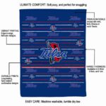 tulsa golden hurricane striped pattern blue blanket new arrival