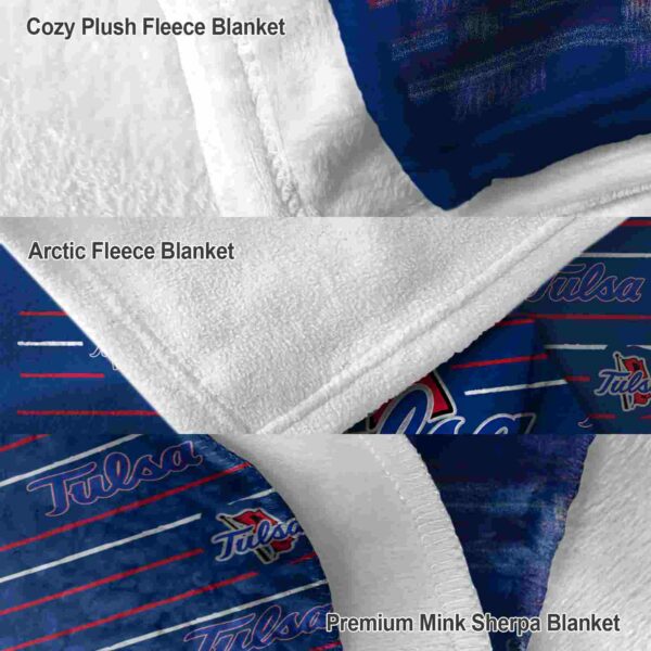 tulsa golden hurricane striped pattern blue blanket premium grade