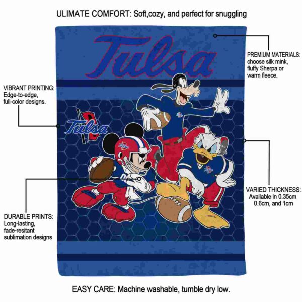 tulsa golden hurricane three musketeers blue blanket new arrival