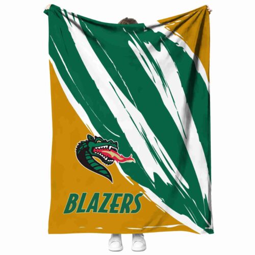 uab blazers brushstrokes green white blanket best selling