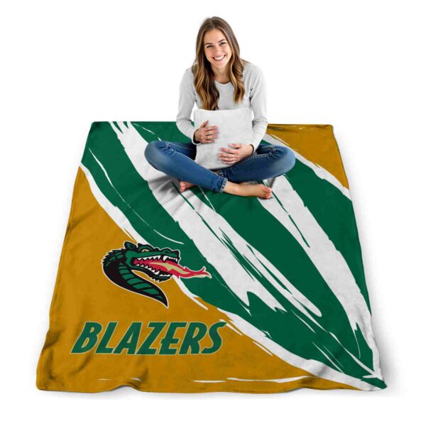 uab blazers brushstrokes green white blanket high quality