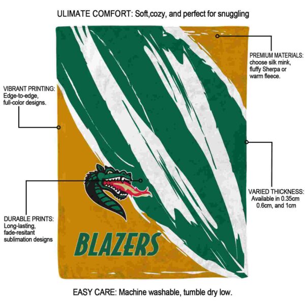 uab blazers brushstrokes green white blanket new arrival