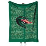 UAB Blazers Fan Pride Green Blanket 1 uab blazers fan pride green blanket best selling