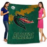 uab blazers grunge texture green blanket best selling