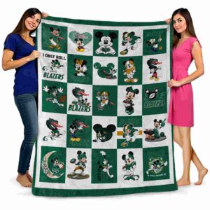 uab blazers mickey minnie green white blanket fashion forward