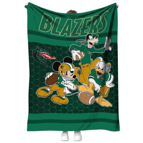 uab blazers three musketeers green blanket best selling
