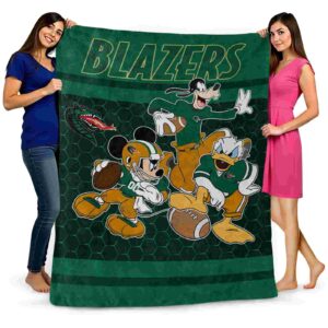 uab blazers three musketeers green blanket fashion forward