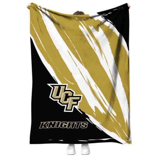 ucf knights brushstrokes gold white blanket best selling