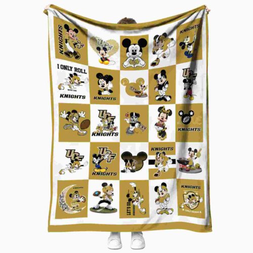 ucf knights mickey minnie gold white blanket best selling