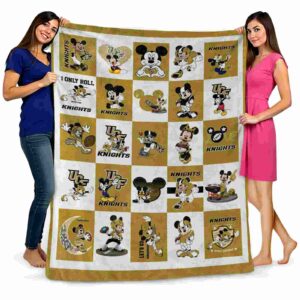 ucf knights mickey minnie gold white blanket fashion forward