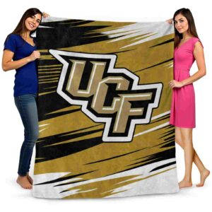 ucf knights paint streaks gold white blanket fashion forward