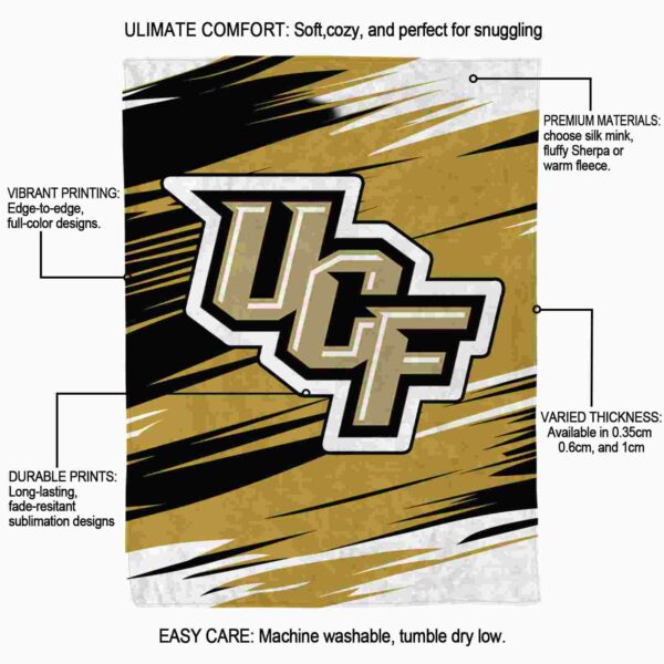 ucf knights paint streaks gold white blanket new arrival