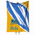 ucla bruins brushstrokes blue white blanket best selling