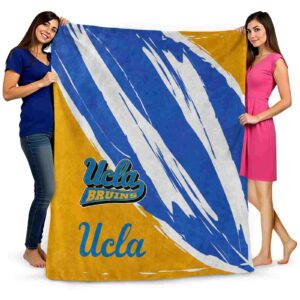 ucla bruins brushstrokes blue white blanket fashion forward