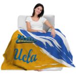ucla bruins brushstrokes blue white blanket best selling