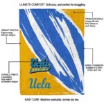 ucla bruins brushstrokes blue white blanket best selling