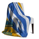 ucla bruins brushstrokes blue white blanket best selling