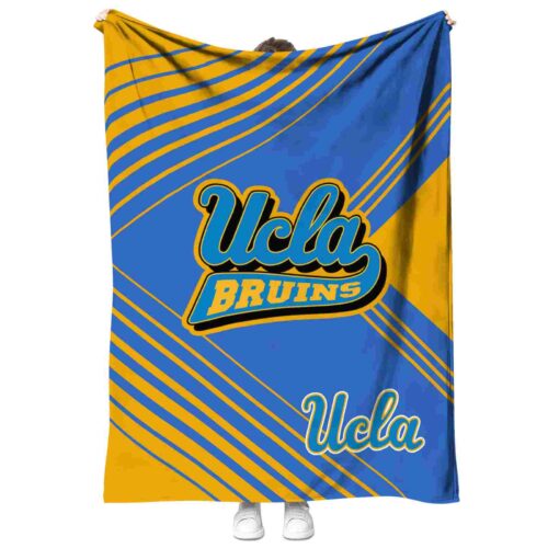 ucla bruins diagonal stripes blue blanket best selling