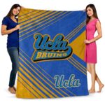 ucla bruins diagonal stripes blue blanket best selling