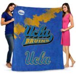 ucla bruins grunge texture blue blanket best selling