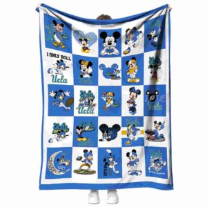 ucla bruins mickey minnie blue white blanket best selling