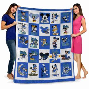 ucla bruins mickey minnie blue white blanket fashion forward