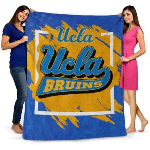 ucla bruins splatter effect blue blanket fashion forward