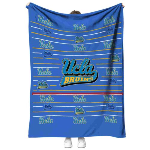 ucla bruins striped pattern blue blanket best selling