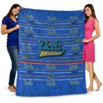 ucla bruins striped pattern blue blanket best selling