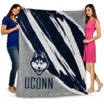 uconn huskies brushstrokes blue white blanket best selling