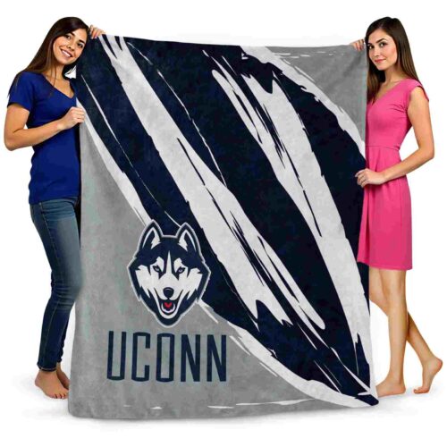 uconn huskies brushstrokes blue white blanket fashion forward