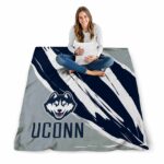 uconn huskies brushstrokes blue white blanket best selling