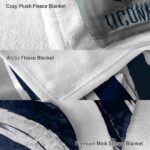 uconn huskies brushstrokes blue white blanket best selling