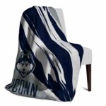 uconn huskies brushstrokes blue white blanket best selling