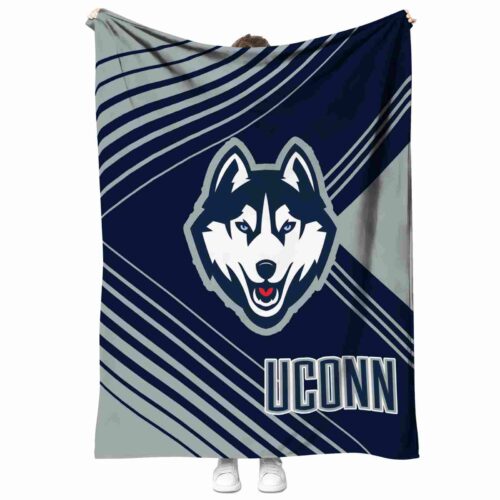 uconn huskies diagonal stripes blue blanket best selling
