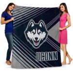 uconn huskies diagonal stripes blue blanket best selling