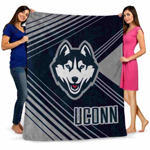 uconn huskies diagonal stripes blue blanket fashion forward