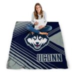 uconn huskies diagonal stripes blue blanket best selling