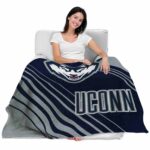 uconn huskies diagonal stripes blue blanket best selling