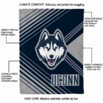 uconn huskies diagonal stripes blue blanket best selling