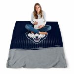 uconn huskies gradient dots blue blanket best selling