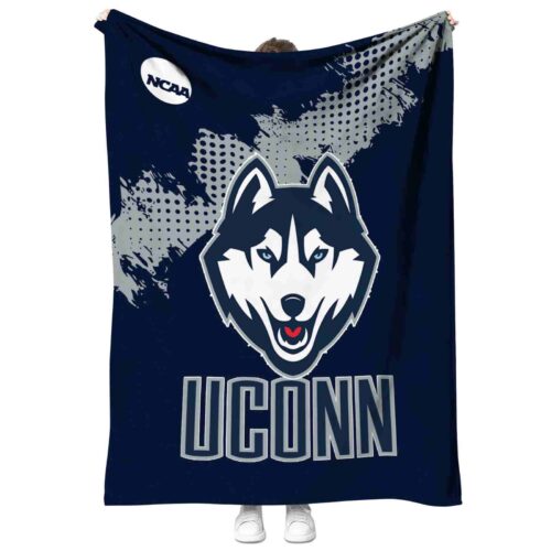 uconn huskies grunge texture blue blanket best selling