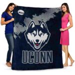 uconn huskies grunge texture blue blanket best selling
