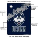 uconn huskies grunge texture blue blanket best selling