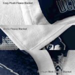 uconn huskies grunge texture blue blanket best selling