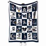 uconn huskies mickey minnie blue white blanket best selling