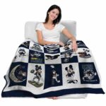 uconn huskies mickey minnie blue white blanket best selling